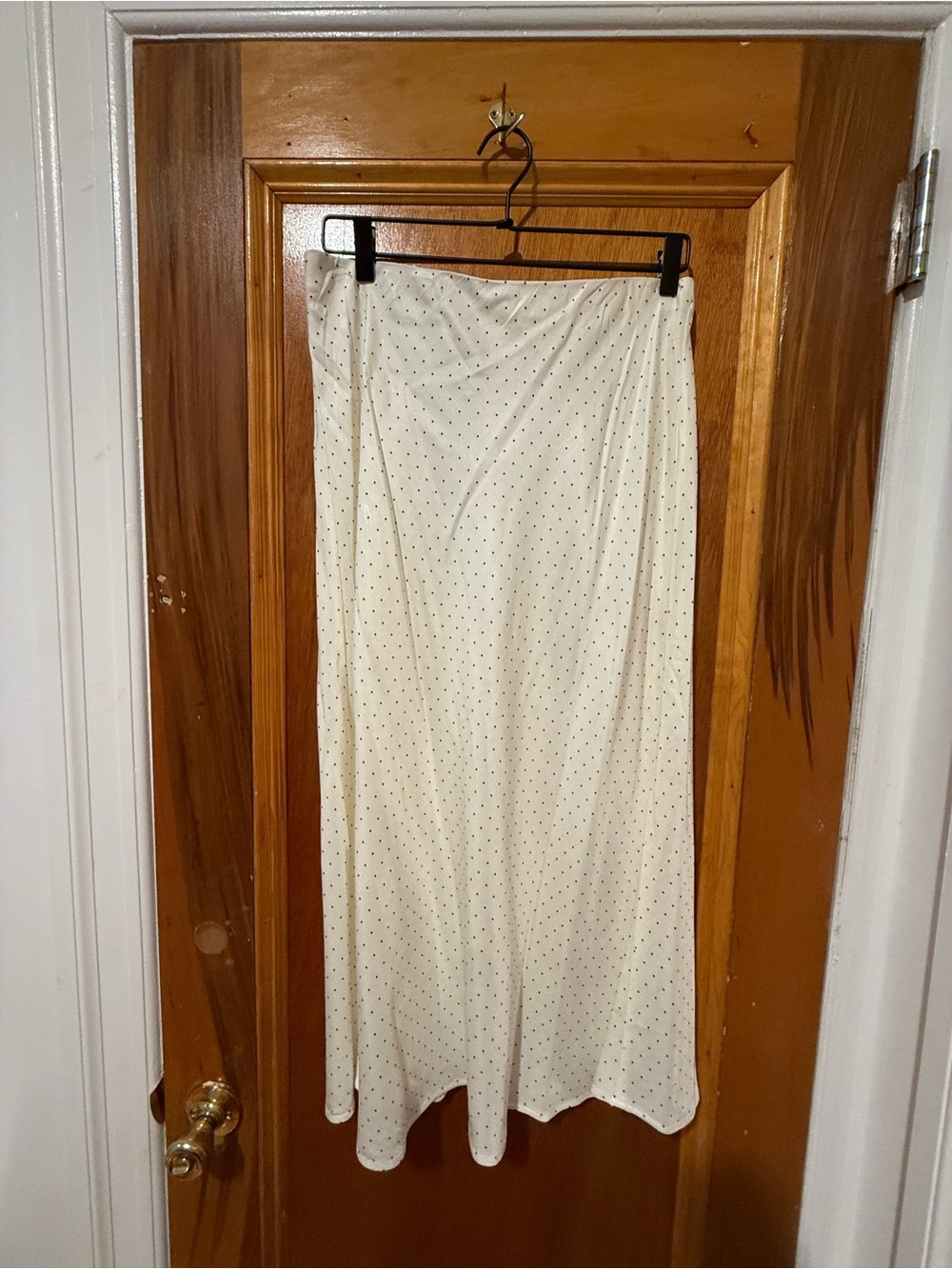 H&M Cream Maxi Skirt with Black Polka Dots